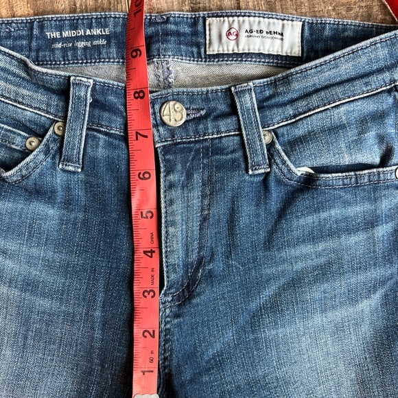 Ag Adriano Goldschmied Middi ankle Skinny Blue Jeans with Vintage Distressing - Picture 6 of 7